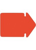 Textkartong pil fluor röd 130x90mm (25)