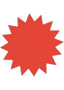 Textkartong stjärna röd 350mm (25)