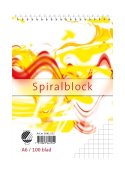 Spiralblock A6 100 blad rutat