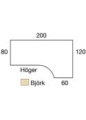 Bord El Höger 200x120cm björklaminat/grå