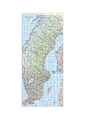 Karta Sverige rullad i tub 74x160cm