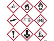 Skylt Faropiktogram CLP 9st 85x85mm
