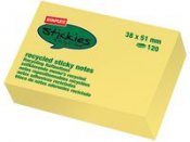 Notes STAPLES Recycl Sticky 38x51mm gul