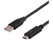 Kabel DELTACO USB-C A Ha 2m Svart
