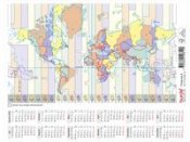Väggblad Världskarta med tidszoner -5081