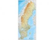 Karta Sverige rullad i tub 79x177cm