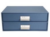 Skrivbordsbyrå kartong 2-lådor blå