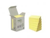 Notes POST-IT 100% recycl 38x51 gul 6/FP