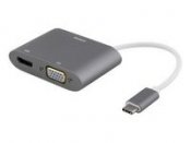Adapter DELTACO USB-C - HDMI/VGA