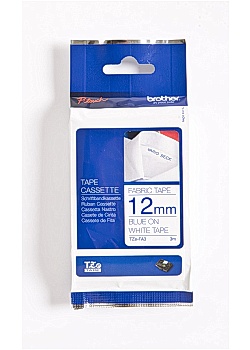 Tape BROTHER TZe-FA3 12mm Blå på Vit