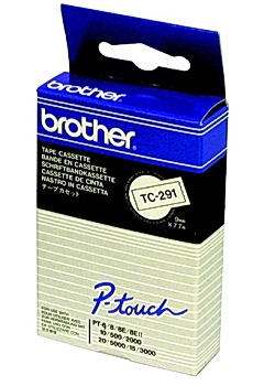 Tape BROTHER TZE325 9mm vit på svart