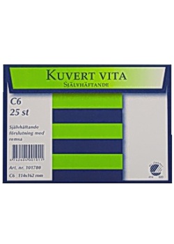 Kuvert konsument fp C6 Vit P/S 25/fp