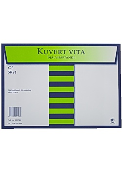 Kuvert konsument fp C4 Vit P/S 50/fp