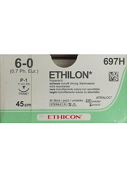 Sutur Ethilon 6-0P-1 nål 45cm tråd 36/FP