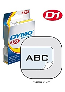 Tape DYMO D1 9mm svart på blå