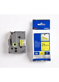 Tape BROTHER TZe-S651 24mm svart/gul