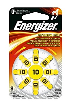 Batteri ENERGIZER hörsel 10 gul 8/fp