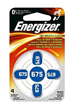 Batteri ENERGIZER hörsel 675 blå 4/fp