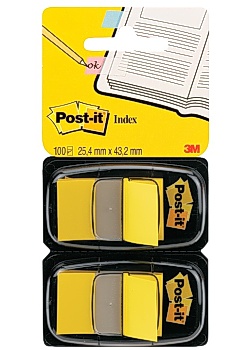 Index POST-IT dubbelpack 2x50 flik, gul