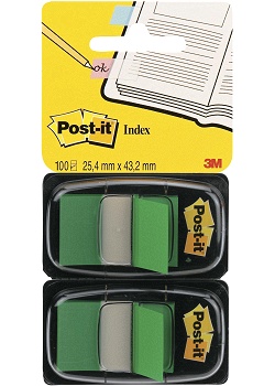 Index POST-IT dubbelpack 2x50 flik, grön