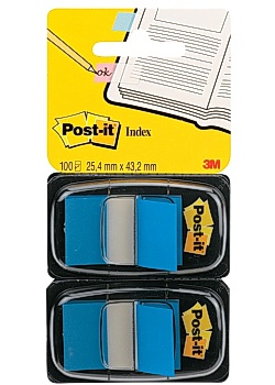 Index POST-IT dubbelpack 2x50 flik, blå