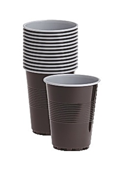Plastbägare automat 21cl brun/vit (100)