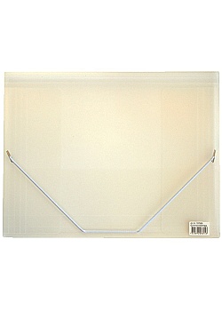 Gummibandsmapp plast 3-kl A4 transp vit