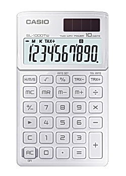 Miniräknare CASIO SL-1000TW vit