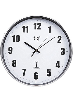 Väggur TIQ silver 38cm radiokontroll