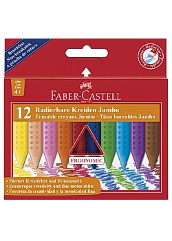 Plastkrita FABER CASTELL trekantig 12/fp