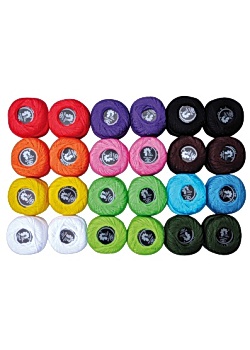 Virkgarn 12 färger x2 20gr