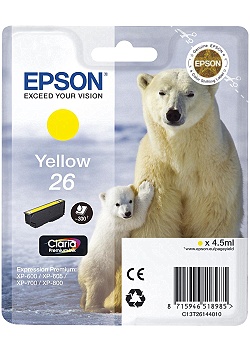 Bläckpatron EPSON C13T26144010 gul
