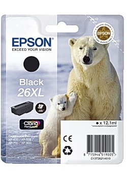Bläckpatron EPSON C13T26214010 svart