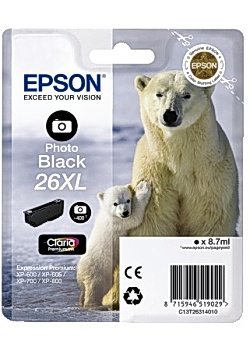 Bläckpatron EPSON C13T26314010 fotosvart