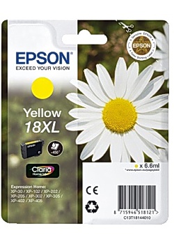 Bläckpatron EPSON C13T18144010 XL gul