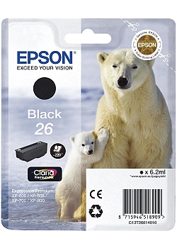 Bläckpatron EPSON C13T26014010 svart
