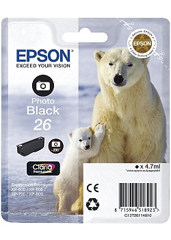Bläckpatron EPSON C13T26114010 fotosvart