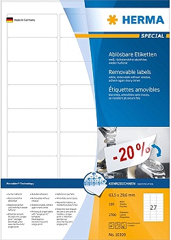 Etikett HERMA Movable 63,5x29,6mm (2700)