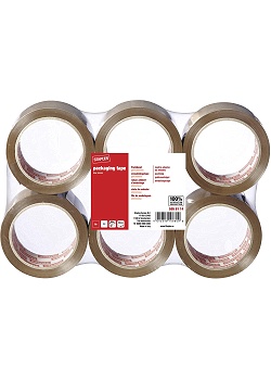 Packtejp STAPLES PP acryl 50mmx66m brun