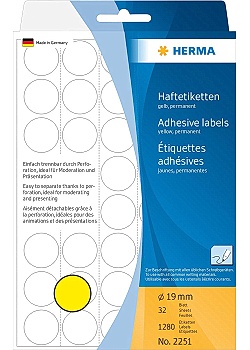 Etikett HERMA Allround 19mm gul (1280)