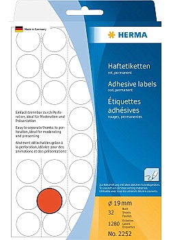 Etikett HERMA Allround 19mm röd (1280)