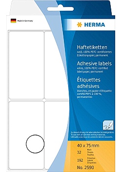 Etikett HERMA Allround 40x75 vit (192)