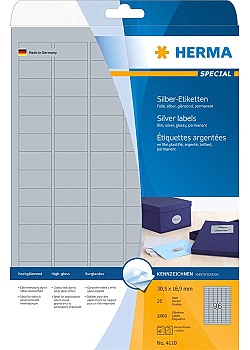 Etikett HERMA Silver 30,5x16,9mm (2400)