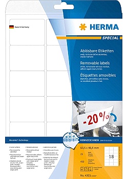 Etikett HERMA Movable 63,5x46,6mm (450)
