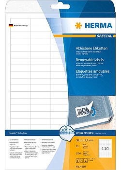 Etikett HERMA Movable 38,1x12,7mm (2700)