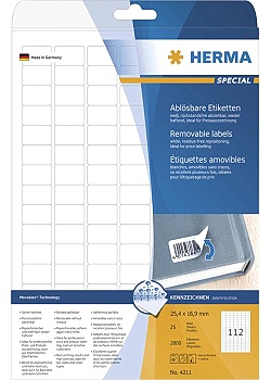 Etikett HERMA Movable 25,4x16,9mm (2800)