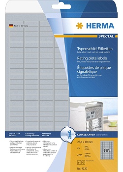 Etikett HERMA Silver 25x10mm (4725)