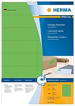 Etikett HERMA Färg grön 105x37mm (1600)