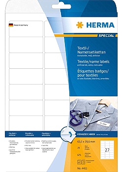 Etikett HERMA Namn vit 63,5x29,6mm (675)