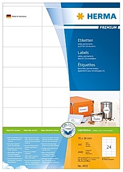 Etikett HERMA Premium 70x36mm (2400)